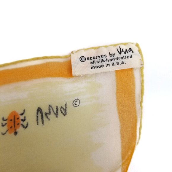 Vintage Vera Silk Scarf Candy Corn Theme - Picture 3 of 10